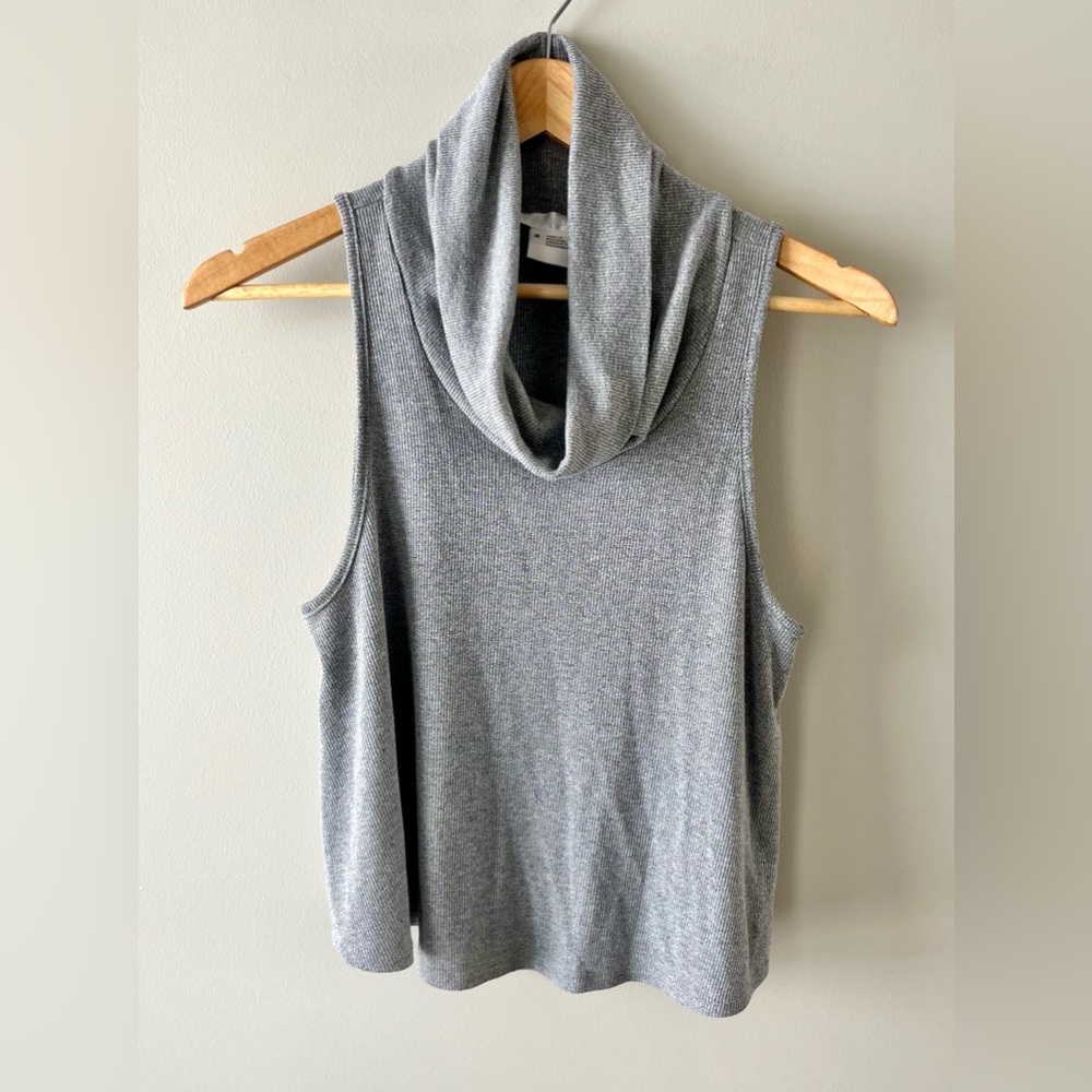 Cooperative Grey Cowl Neck Tank Top Size Medium Soft Stretch -normcore neutral